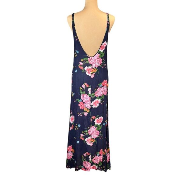 Free People Intimately Printed Floral Slip Dress Sz.M Midnight Blue Flowy Fairy - Picture 6 of 13